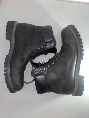 Timberland Premium Men's Black Lace-Up Work Boots Rare